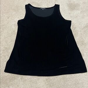 John Mark Black Velvet Tank Top